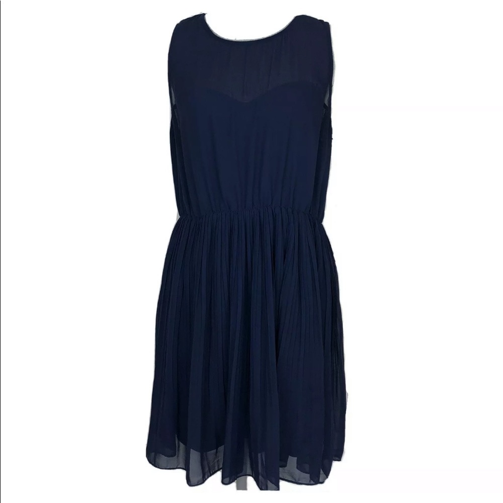 Pins And Needles Size L Micro Pleated Dress Sheer